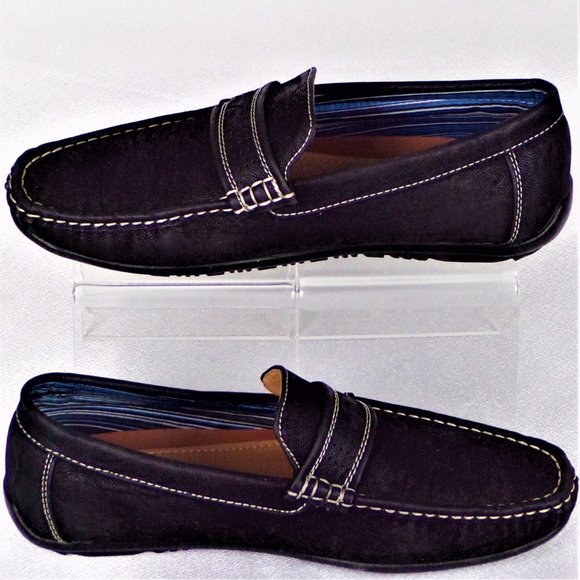 STEVE HARVEY CELEBRITY EDITION size 7 black flat-heel loafers all synth. mat. - Picture 2 of 16